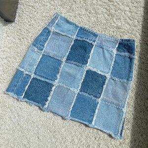 Vintage Y2K Zana Di Denim Patchwork Jeans Mini Skirt